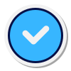 Blue cartoon checkmark